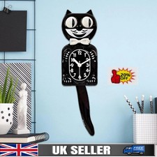 Swinging Tail Clock 2D Silent Vintage Cat Clock Space Saving Decor Indoor Clock