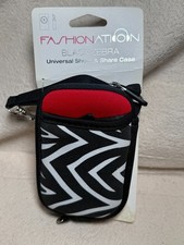 NEW Universal Black Zebra Shoot & Share Neoprene Camera Carry Case w/wrist strap