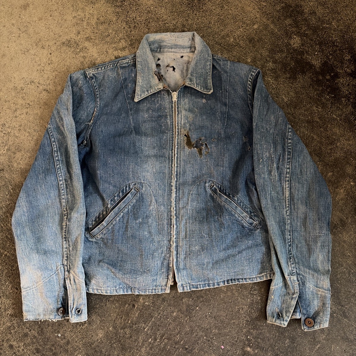 1930s 40s Ww2 Denim Jacket Laurel Buttons | eBay