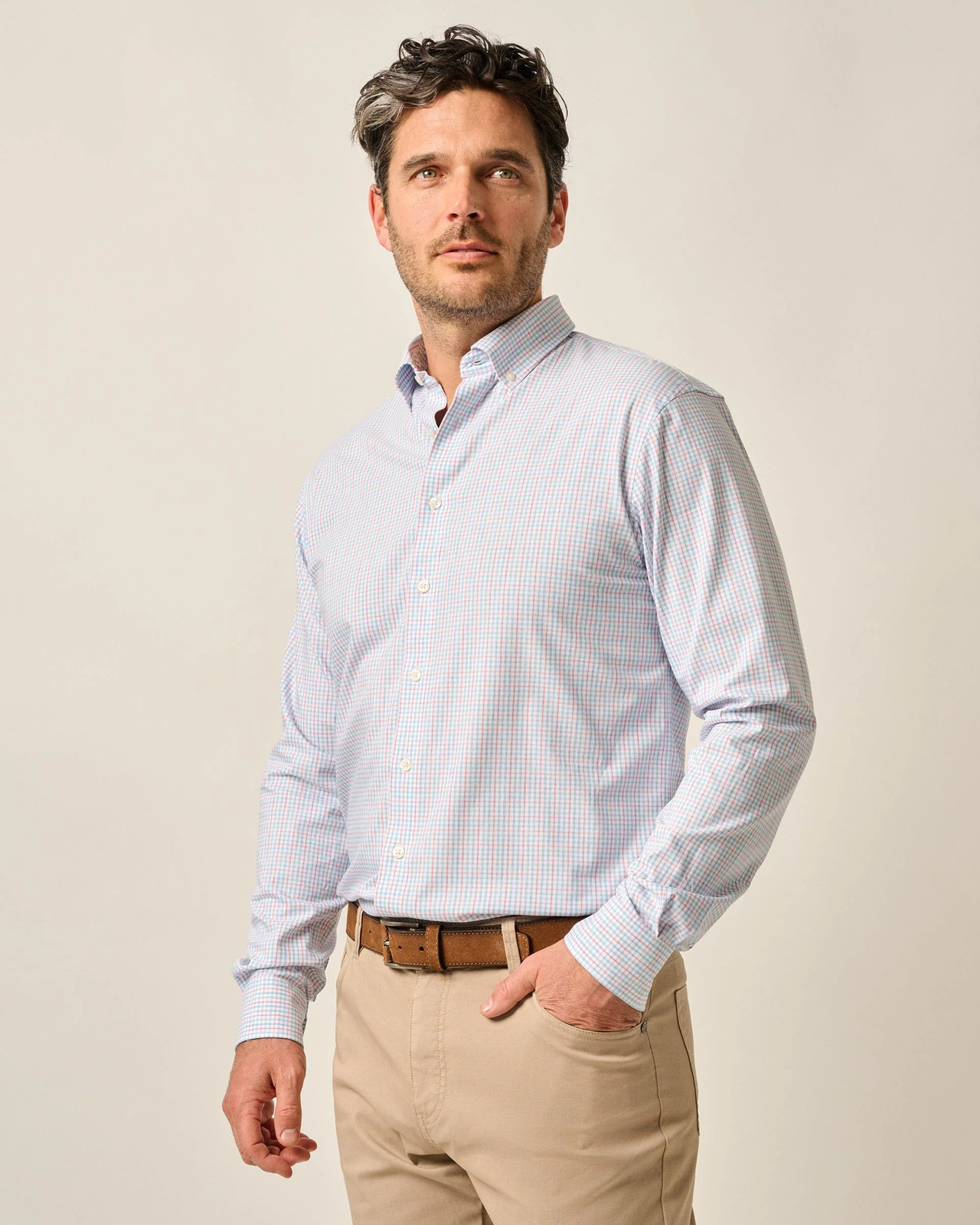 johnnie-O Performance Button Down Shirt - Koby Maliblu Size M