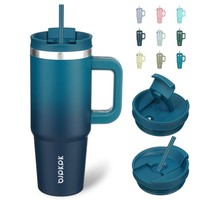 Bjpkpk 30Oz Isolierter Thermobecher Mit Griff & Strohhalm Indigo