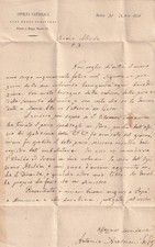 C20610-LETTERA AUTOGRAFA DEL GESUITA SCRITTORE ANTONIO BRESCIANI, DA ROMA 1858