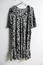 Papay Womens Abstract Floral Print Tiered Midi Dress - Black - Size 22 (h35)