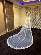 bridal veil Mantilla Veil Lace Trim 1 tier