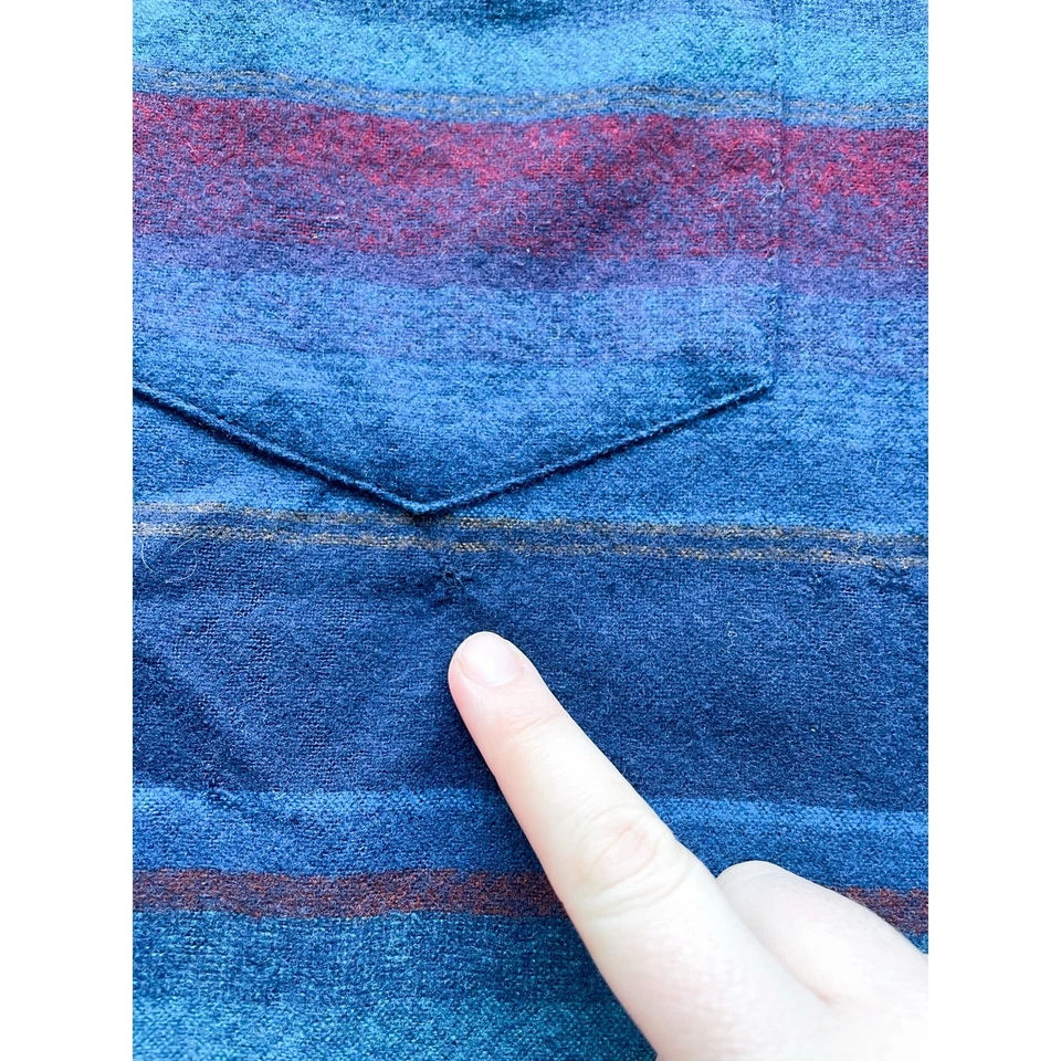 Pendleton Vintage Alto Grado Western Wear Lana a Rayas Abotonada Talla XL Largo Foto 4 de 4