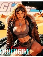 Fan Art Waifu Card aceo–Retro Jumbo 8x10" Pin Up Limited Ed GI Joe CoverGirl