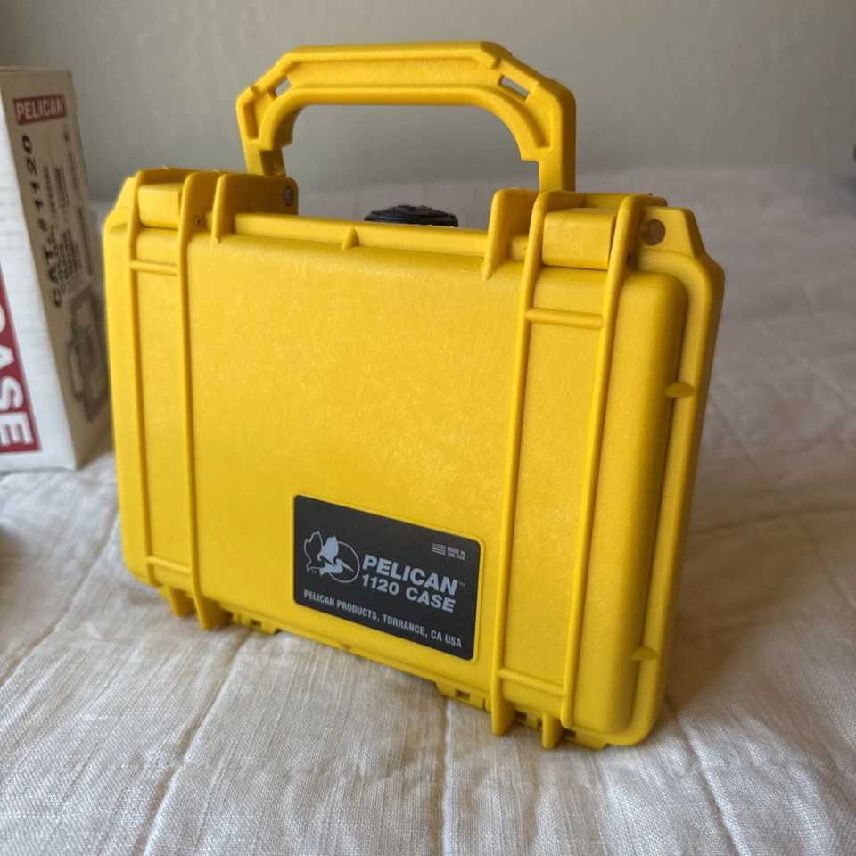 Pelican 1120 Watertight Hard Case with Foam Insert - Yellow #1120 NEW VINTAGE - Image 3 of 4