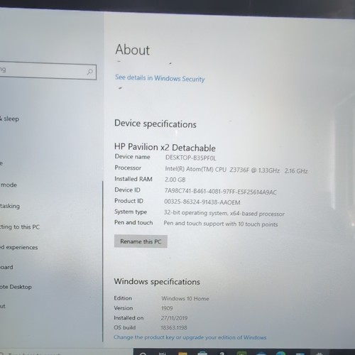 HP Pavilion 10-n102la x2 Detachable, 32GB eMMC, 2GB DDR3L SDRAM - Picture 4 of 10