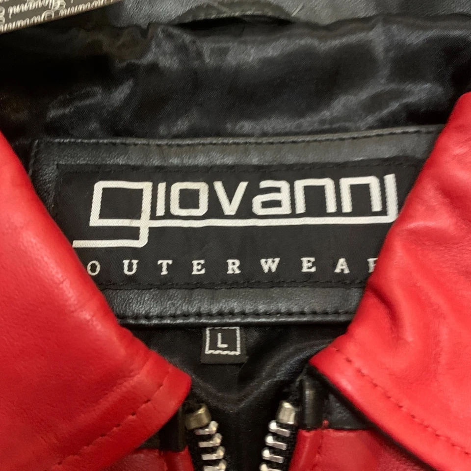 Chaqueta de Cuero De Colección Negra Roja A Cuadros Carreras Motociclista Años 90 L Mafia Esposa Bombardero Foto 2 de 4