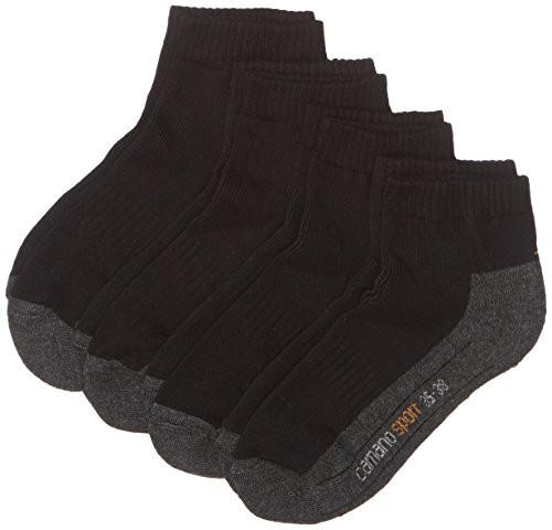 Camano Unisex 4Er Pack Sportsocken Feuchtigkeitsregulierung Damen Herren Schwarz-image