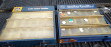 (2) Vintage GE General Electric Bulb Display Cabinets auto truck Repair shop