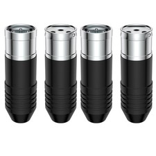 4Pcs 3pin XLR Connector Aluminium Shell Rhodium Plated HiFi Audio XLR Cable Plug