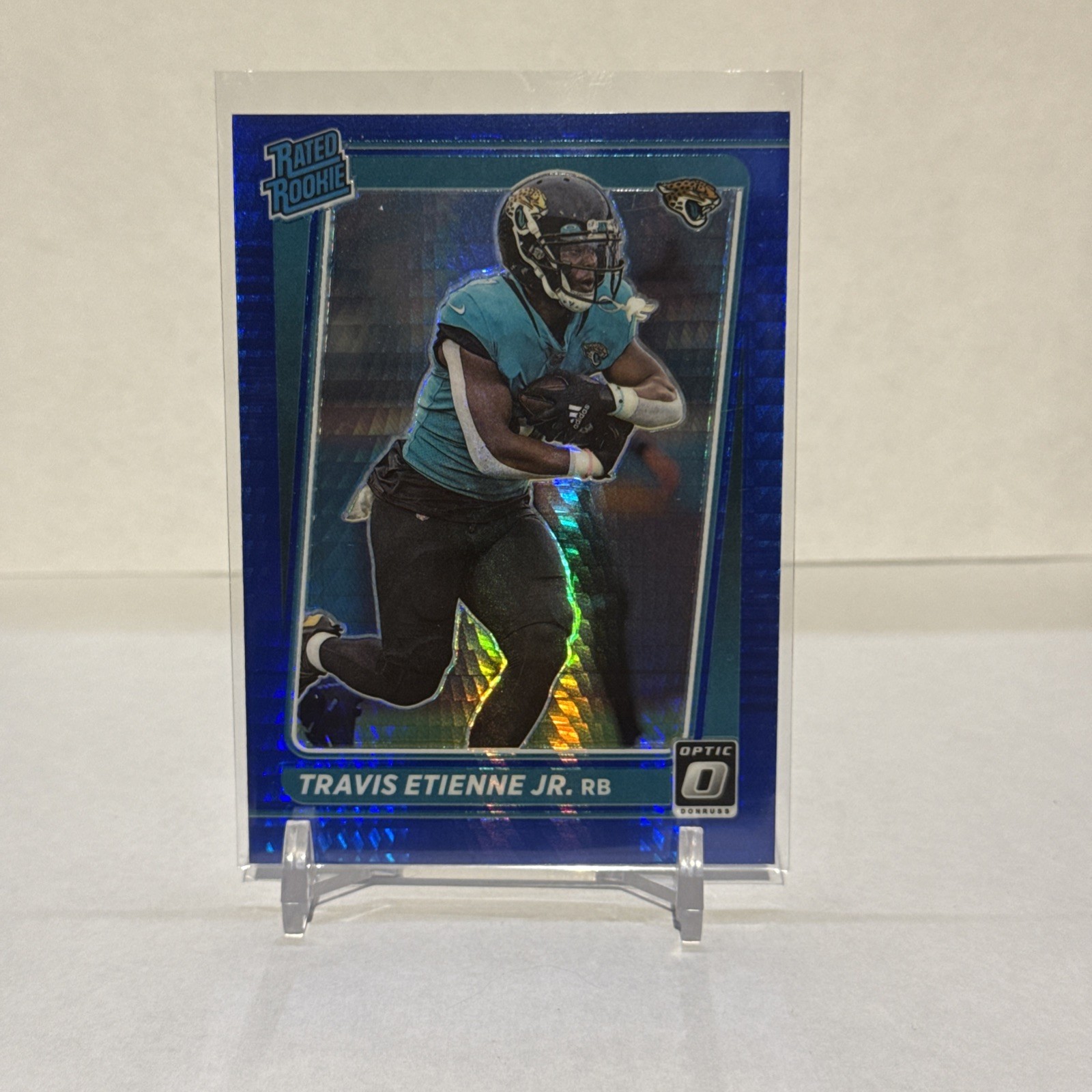 2021 Donruss Optic - Rated Rookie Travis Etienne #214 (RC) Blue Hyper Prizm
