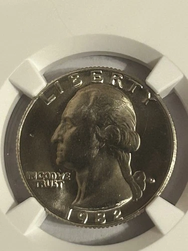 1982 D MS66 Washington Quarter. NGC graded. Not even the case is scratched.
