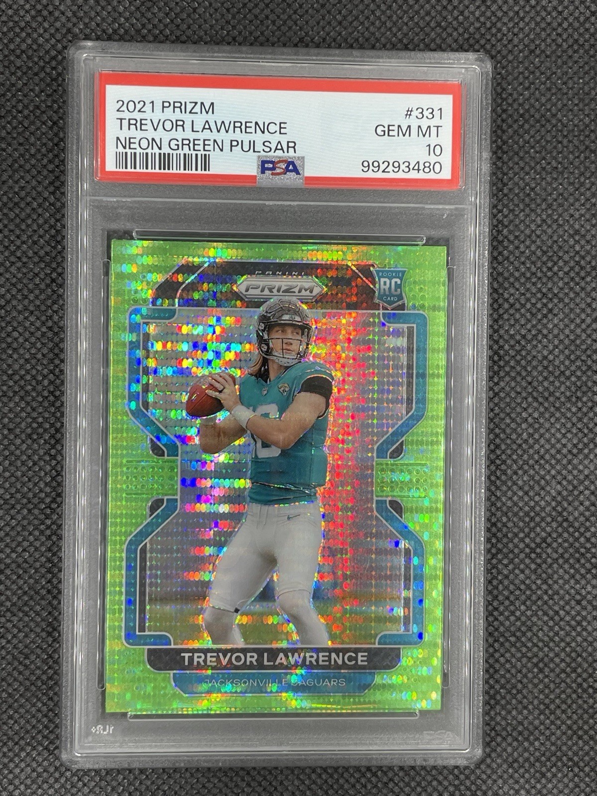 2021 Prizm Neon Green Pulsar Trevor Lawrence #331 PSA 10 RC Rookie