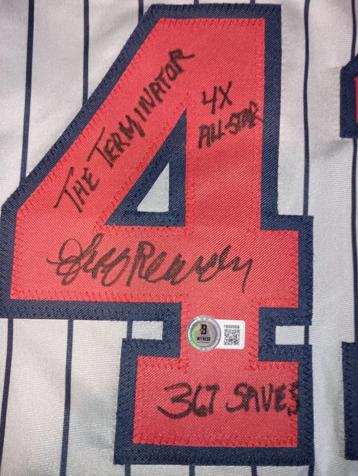 Camiseta personalizada firmada por Jeff Reardon Minnesota Twins 87 WSC 4X ALL STAR Beckett BAS Foto 3 de 4