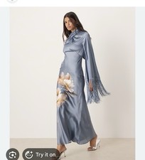 ASOS Design Women's Satin High Neck Maxi Dress Sizes  US 14   UK 18   EU 46 