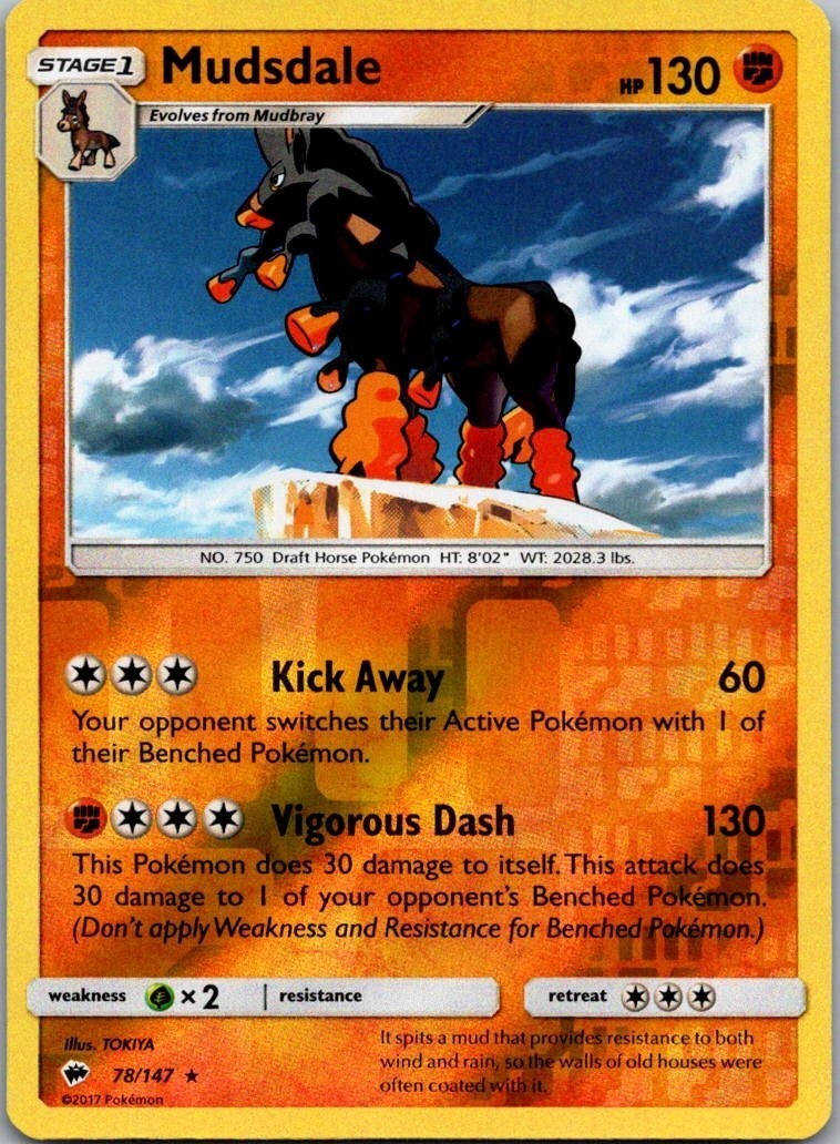 Mudsdale 78/147 Sm-Burning Shadows Reverse Holo