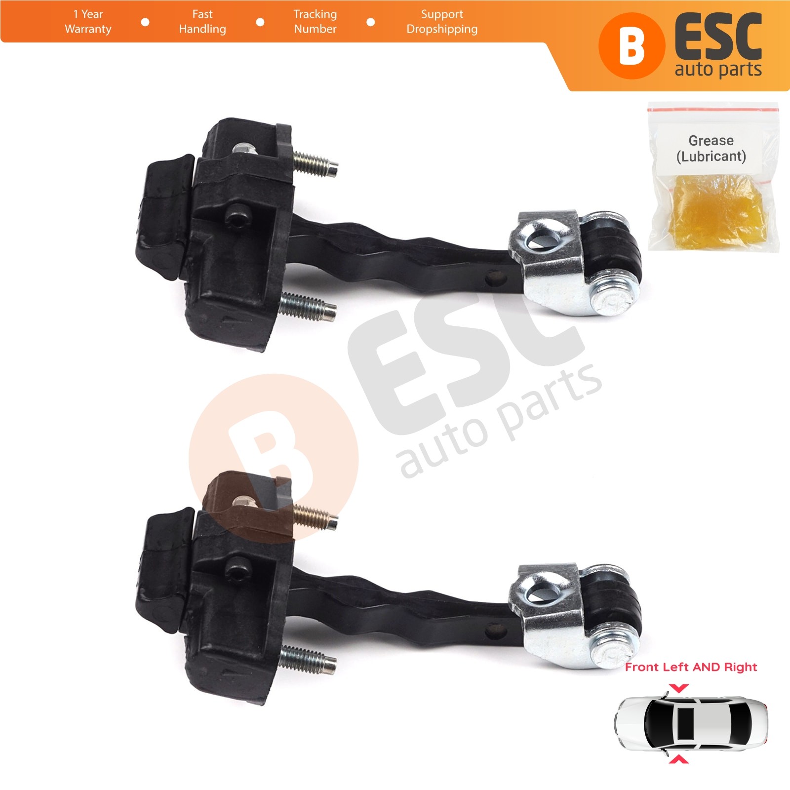 2X Front Door Hinge Stop Check Limiter for Fiat Doblo 263 Nemo Bipper Combo D