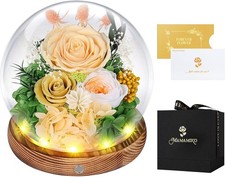 Eternal Rose Gift for Women, Preserved Real Forever Rose Flowers in Glass Dome