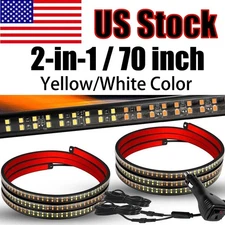2-in-1 70 in Emergency Truck Strobe Lights Strip Running Board LED Lights Bar 2x