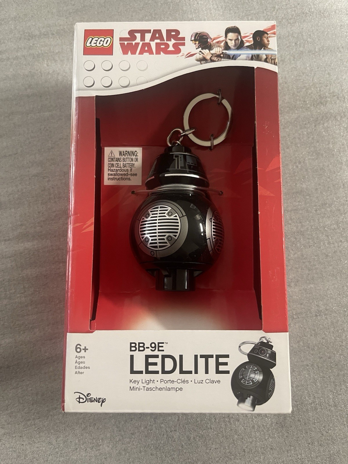 LEGO Star Wars: BB-9E LED Key Light Black/White/Silver NEW Keychain Light Toy