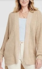 Universal Thread Open Front Women s Cardigan Cream Pockets Size XS EUC