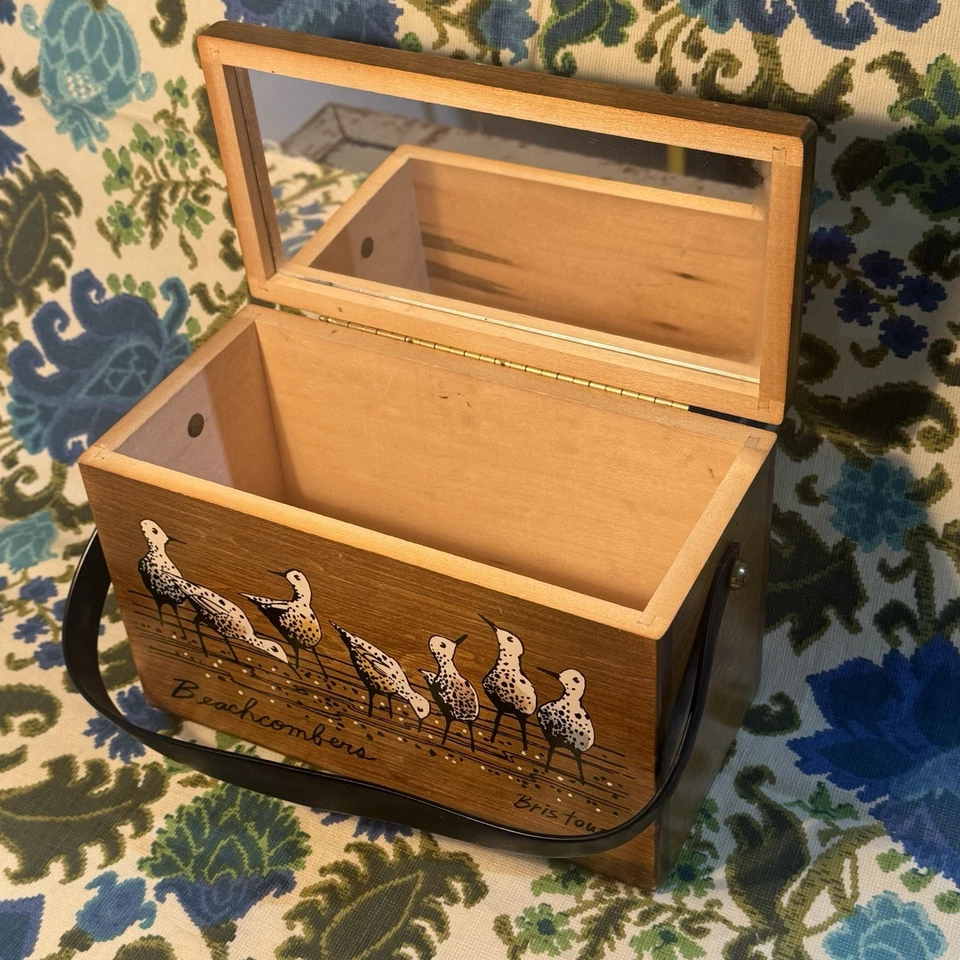 Винтажный Enid Collins Техаса Beach Combers птицы коробка сумка сумочка дерева 1965 - Изображение 4 из 4