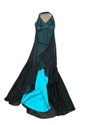 Vintage Y2K City Triangles Green Black High Low Halter Dress Whimsigoth  Womens M | eBay