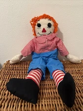 Vintage Handmade Raggedy Andy Doll With Clothing Good Condition Clean!