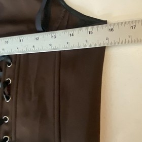 Bustier Corset Top Women Medium Brown Overbust Ring Cutout Lace Up Back Goth