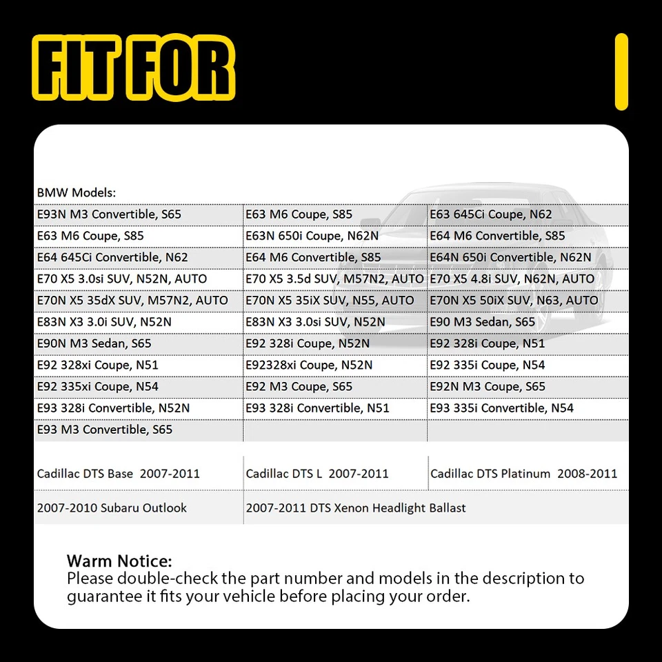 For 2006-2011 Cadillac DTS Xenon HID Headlight Ballast Module 25806714 w/ Bulb - Image 2 of 4