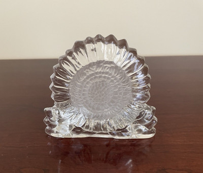 Partylite Clear & Frosted Glass Sunflower Tealight Candle Holder