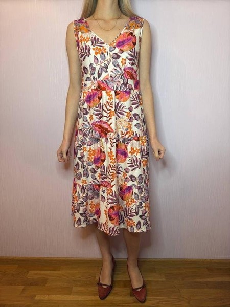 Women Peter Hahn Dress Pink Cotton 36 / S / 44