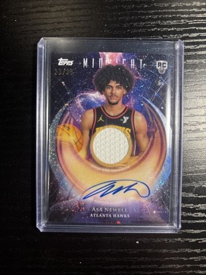 Topps 2025 Midnight Asa Newell RJA-AN Rookie Jersey Auto Hawks /35 Basketball