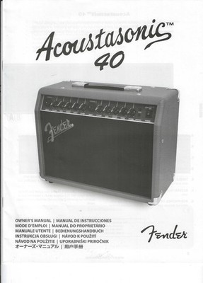 Original Fender Acoustasonic 40 Owner's Manual (12 Different Languages)