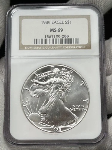 1989 $1 American Eagle 1 oz Silver NGC MS69 Coin