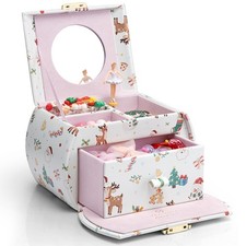 Musical Jewelry Box for Girls with Drawer, Music Box with Ballerina and Stick...