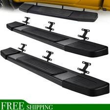 Flat Pedal For 17-26 Ford F250 F350 Regular Cab 6" Running Board Nerf Bar Black