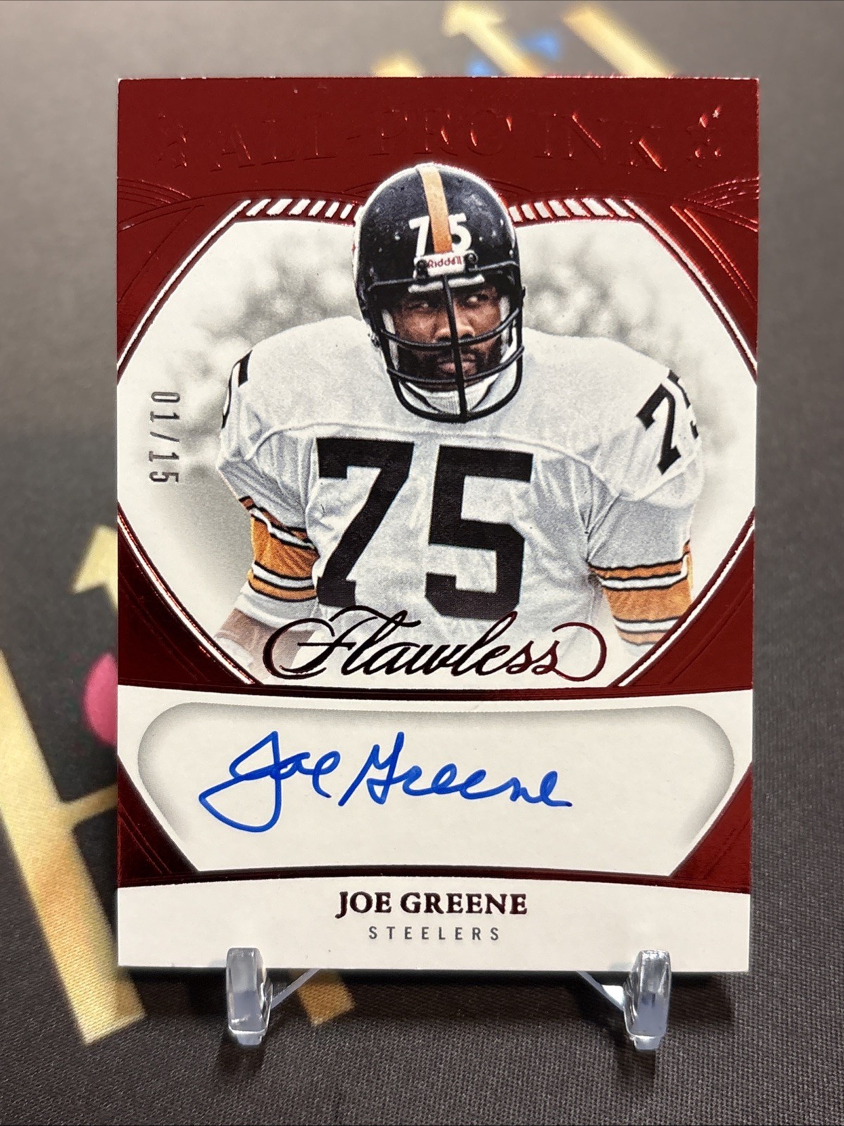 “Mean” JOE GREENE - 2025 Panini Flawless On Card AUTO RUBY 1/15 SP Steelers