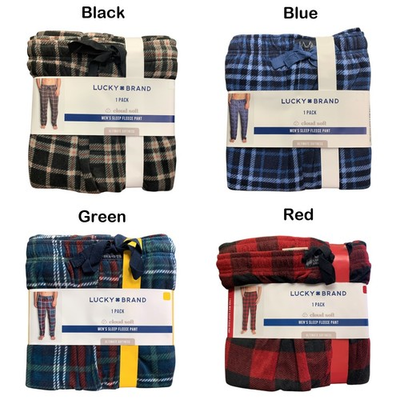 #ad Lucky Brand Cloud Soft Men#x27;s Sleep Fleece Pant Button Fly Opening Side Pockets $9.99