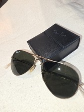 Ray Ban Sunglasses Aviator Fold 3479 Gold Color Chrome Polarized Green 001/58