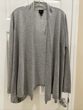 Worthington Woman Open Cardigan Sweater Women Sz M Gorgeous Gray