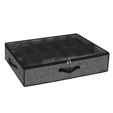 Under Bed Shoe Storage Bin Foldable with Clear Window Dust Proof Organizer