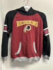 NFL Team Apparel Pullover Hoodie Youth Large Washington Redskins Red Retro logo