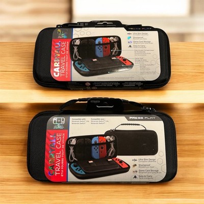 New Nintendo Switch Press Play Carryall Travel Zipper Black Case (2Pcs)