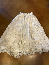 Vtg Handmade Floral Crochet Retro Knit Poncho Shawl Cape Oversized Fringe