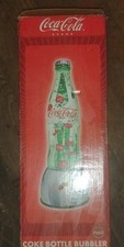 Coca-Cola Bottle Bubbler Lamp Sign Red Green Silver Soda Theme with Original Box