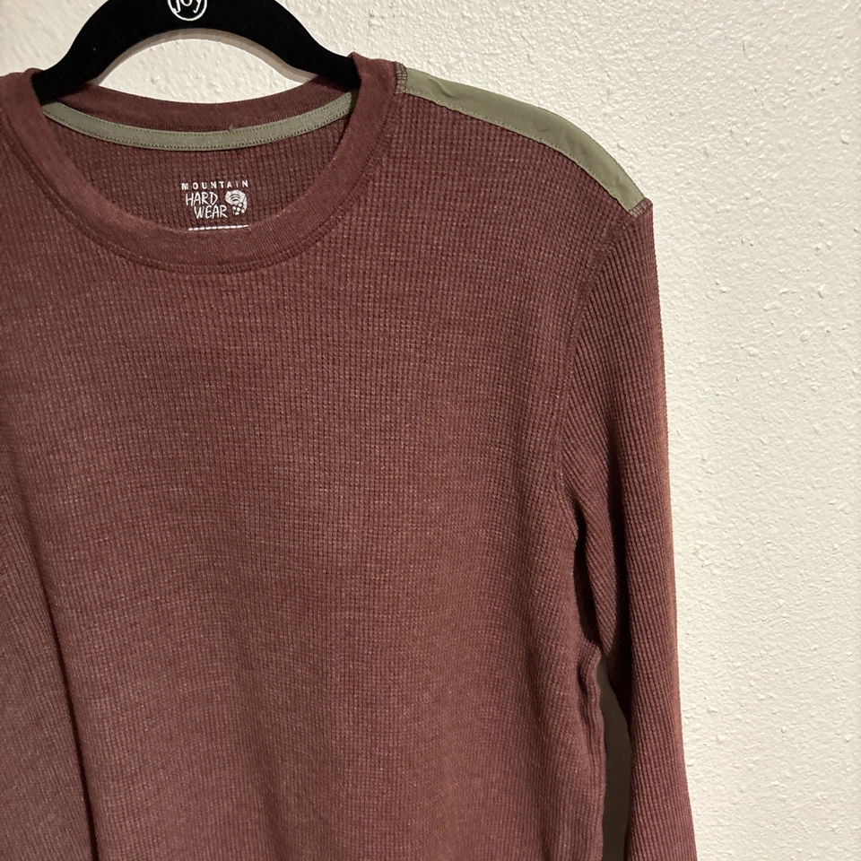 Mountain Hardwear Borgoña Rojo Tejido Gofre Manga Larga Cuello Redondo Térmico Para Hombre’s XL Foto 4 de 4