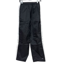 Vintage Nike Black Nylon Windbreaker Crop Zipper Ankle Pants Womens Small